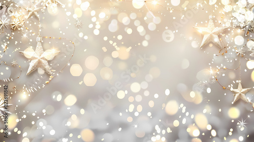 Light Silver Background with Small Stars - Elegant and Celestial Design