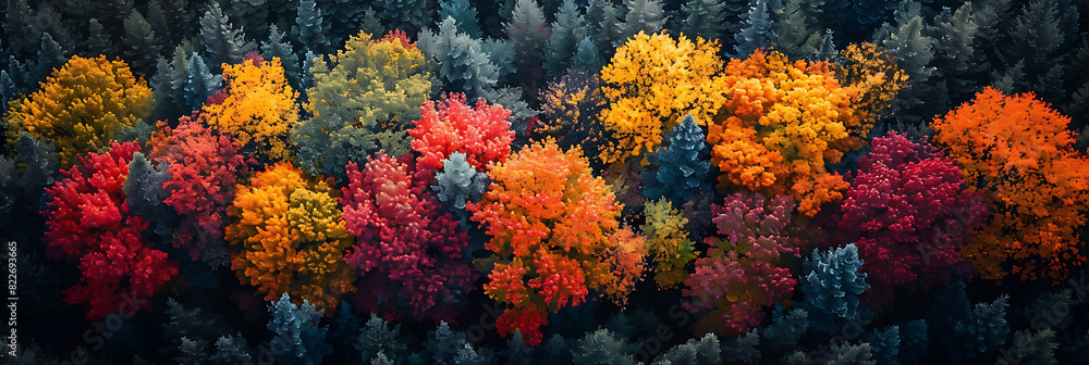 Autumn Drone View of Forests and Woodlands Autumn Drone View of Forests and Woodlands