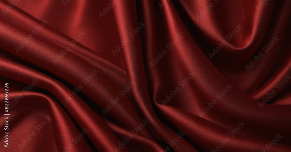 Fototapeta premium Silk background cloth red texture sheet curtain bed beauty fabric abstract wedding luxury.