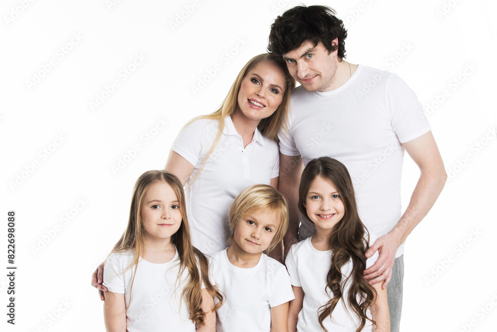 Family isolated on white background