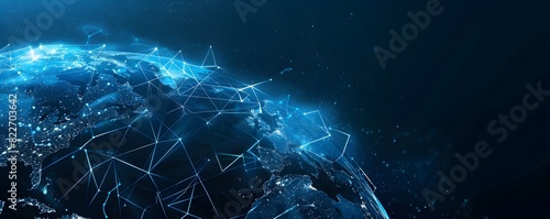 Abstract Global Network and Connectivity Digital Earth Background
