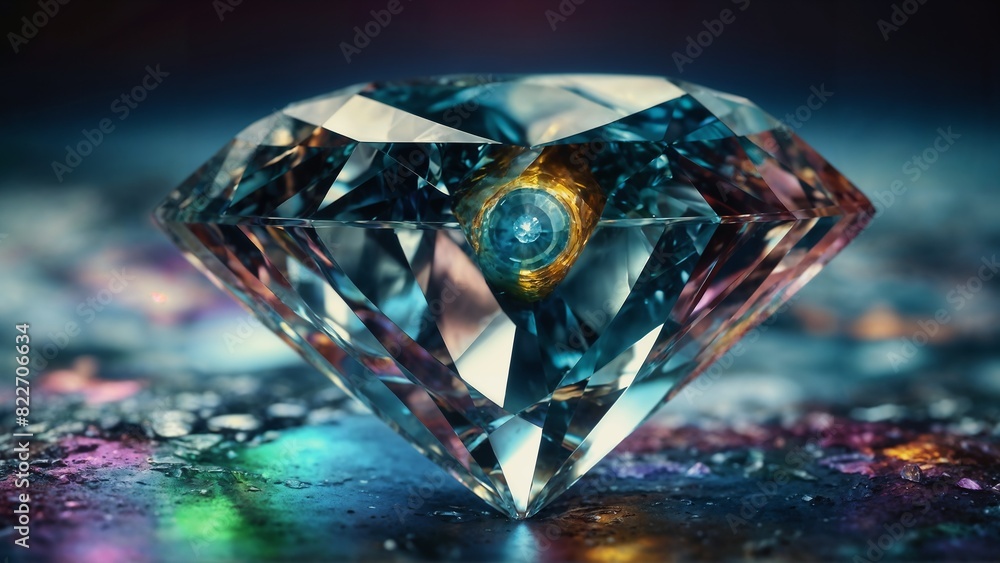 Divine Consciousness and Energy in the Unique Diamond Shining with Vibrant Colors Divine Consciousness and Energy in the Unique Diamond Shining with Vibrant Colors