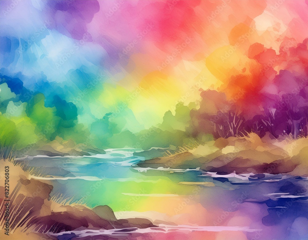 rainbow watercolor background