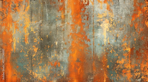 Grunge metal texture, sage orange background, texture, wallpaper