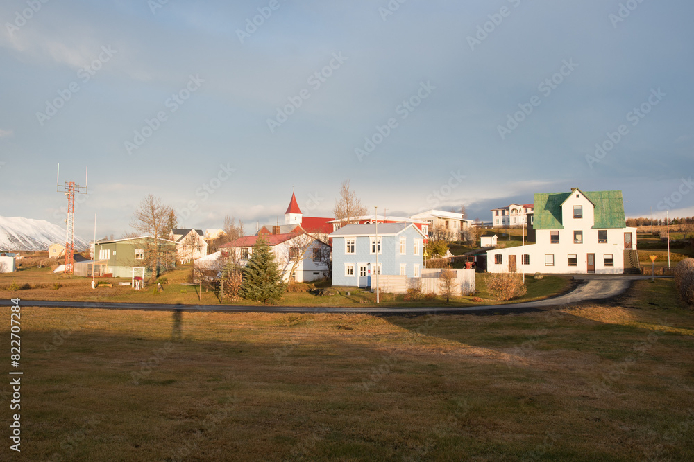 Sunny summer day on island of Hrisey in north Iceland Sunny summer day on island of Hrisey in north Iceland