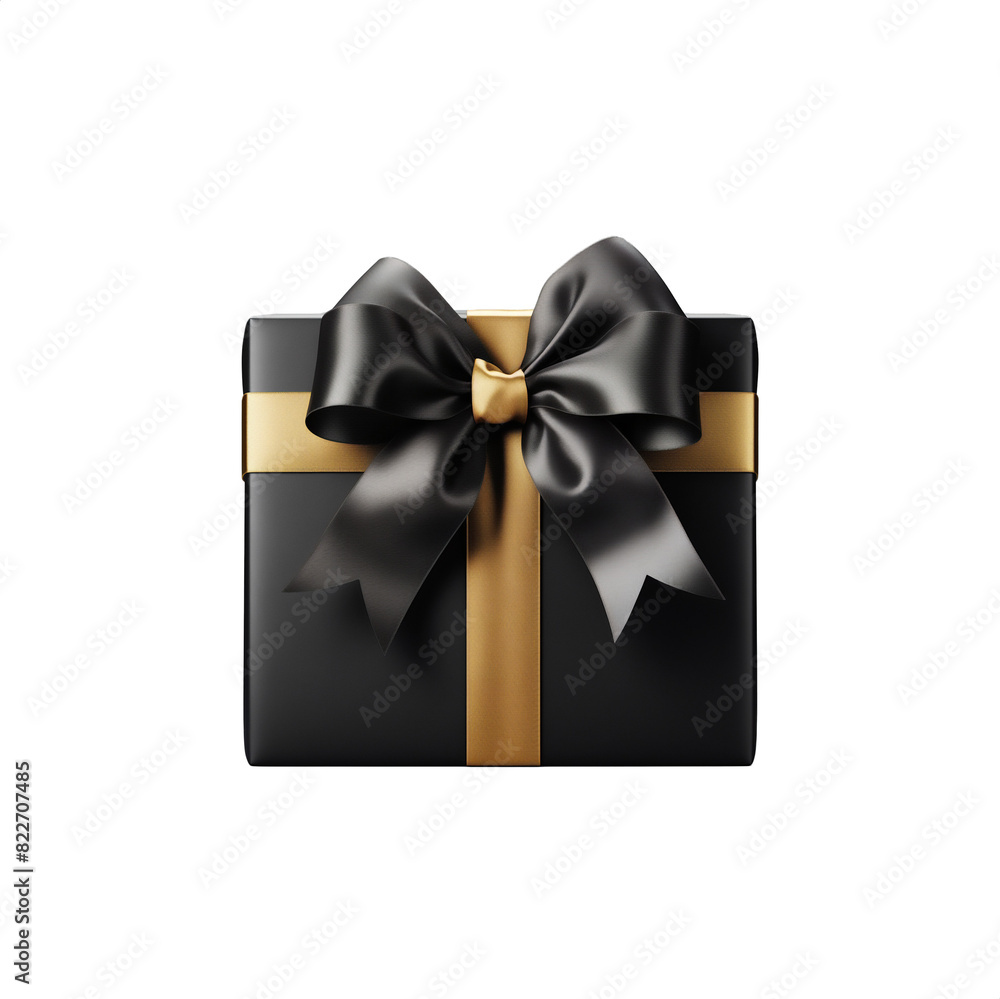 Black gift box with ribbon. Transparent PNG background. Birthday present mockup. Closed square surprise box. Ideal for promotional campaigns, black Friday, valentines, Christmas, mother's day. Black gift box with ribbon. Transparent PNG background. Birthday present mockup. Closed square surprise box. Ideal for promotional campaigns, black Friday, valentines, Christmas, mother's day.