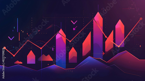 Ascending bullish triangle breakouts flat vector icon. Vector stock and cryptocurrency exchange graph  forex analytics and trading market chart. Ascending triangle pattern figure technical analysis.