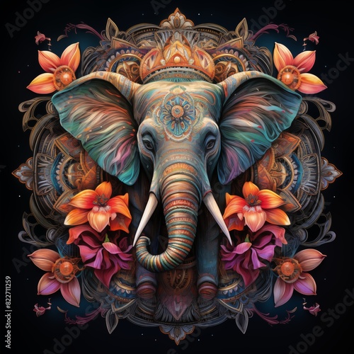 Elephant and flower