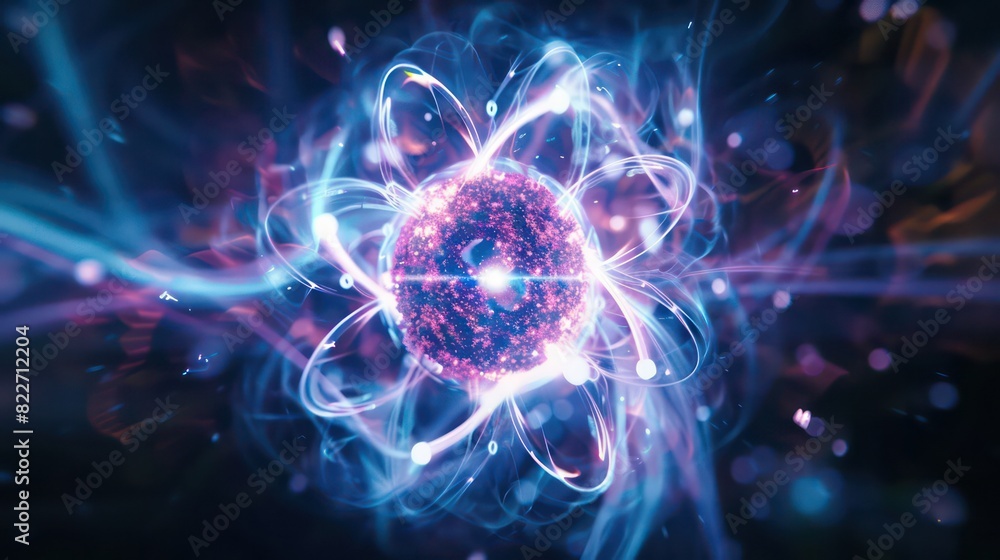 Stunning symmetrical depiction of a glowing hydrogen atom Stunning symmetrical depiction of a glowing hydrogen atom