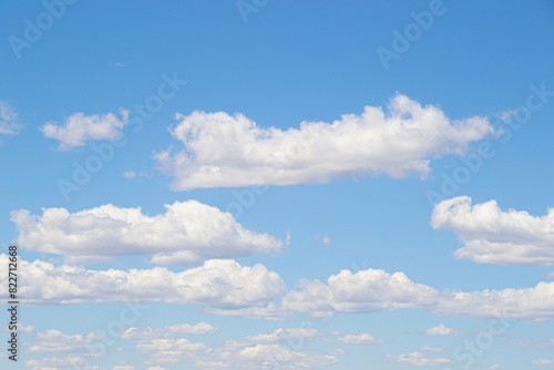 Blue sky with lots of clouds. Sky horizon with clouds and textures.