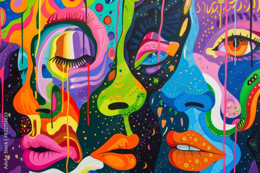 Obraz premium Surrealism of A vibrant illustration depicting the strength and unity of the LGBTQ+ community through abstract art.,hott pepper