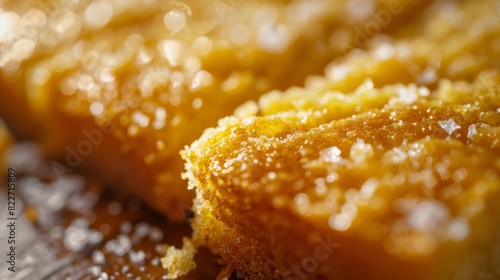 Macro food shot on the texture of corn bread. Copy space area for text. Background  banner  template  events card.