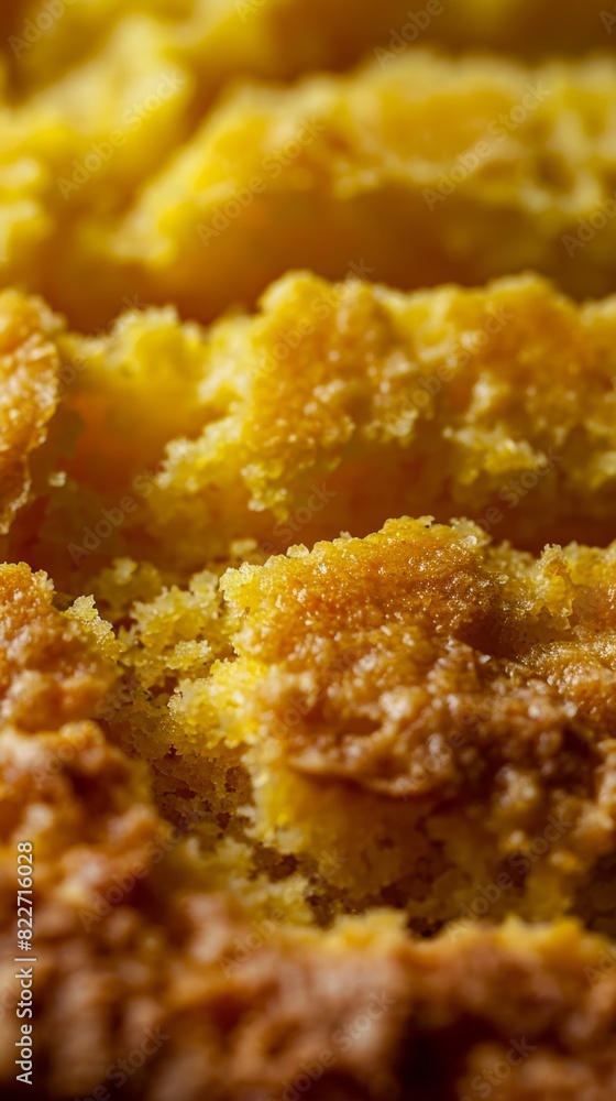 Macro food shot on the texture of corn bread. Copy space area for text. Background, banner, template, events card. Macro food shot on the texture of corn bread. Copy space area for text. Background, banner, template, events card.