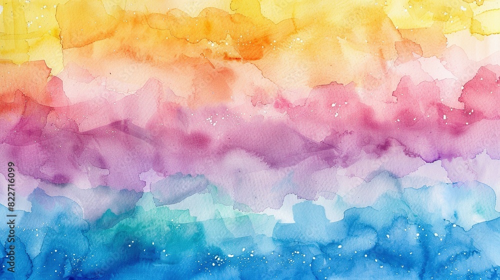 Vibrant Rainbow Watercolor Background
