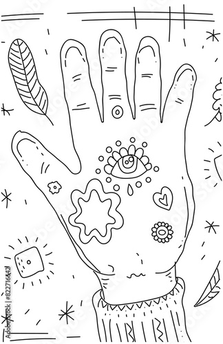 Palmistry coloring book
