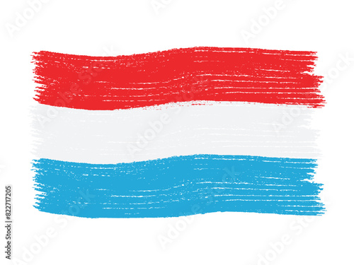 Luxembourg country flag with brush stroke paint photo