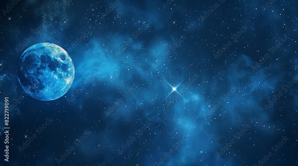 Enchanting Night Sky: Full Moon and Sparkling Stars Background for Serene Projects Enchanting Night Sky: Full Moon and Sparkling Stars Background for Serene Projects