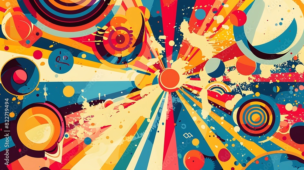 Vibrant Retro Vector Background with Funky Patterns and Vintage Elements for Nostalgic Projects Vibrant Retro Vector Background with Funky Patterns and Vintage Elements for Nostalgic Projects