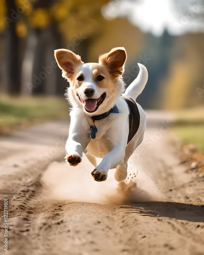 Dog running.