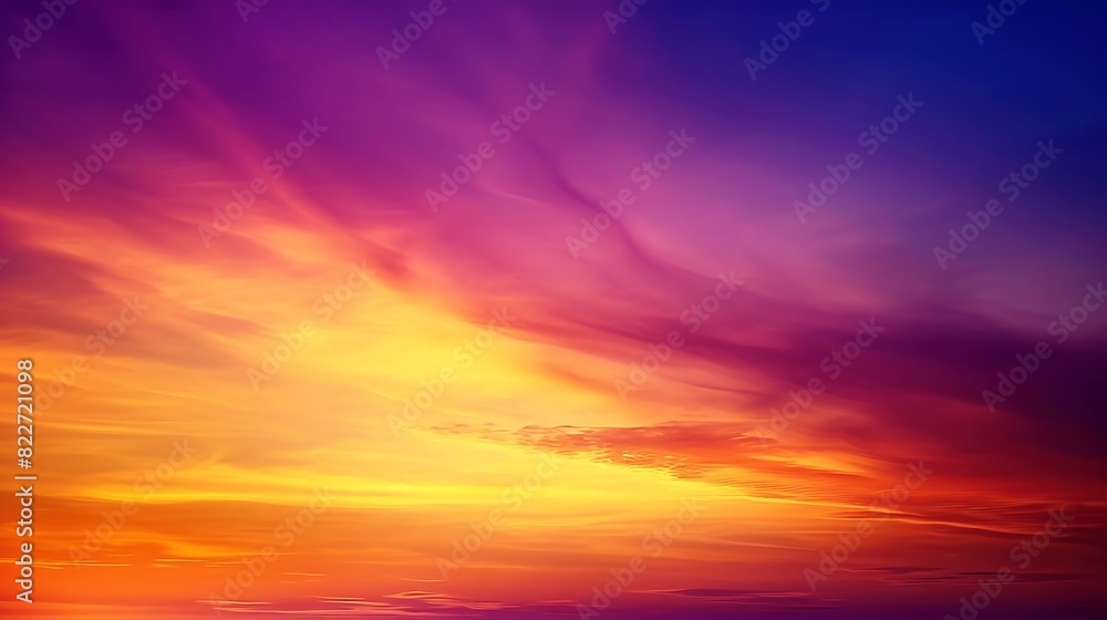 Fototapeta premium Tranquil Sunset Gradient Background in Deep Purple and Golden Yellow for Captivating Visuals