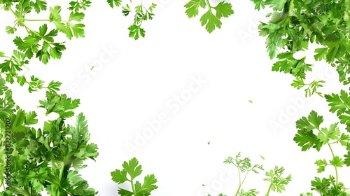Fresh green vegan vitamin parsley isolated on white background   Generative AI