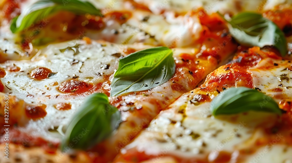 Close up of pizza margherita : Generative AI Close up of pizza margherita : Generative AI