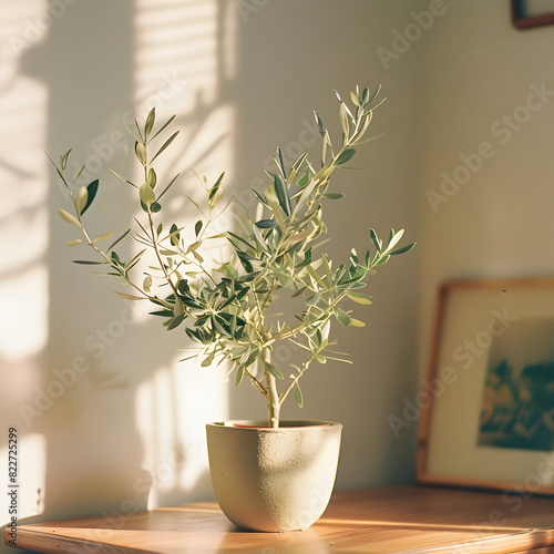 olive tree houseplant, in minimal 
