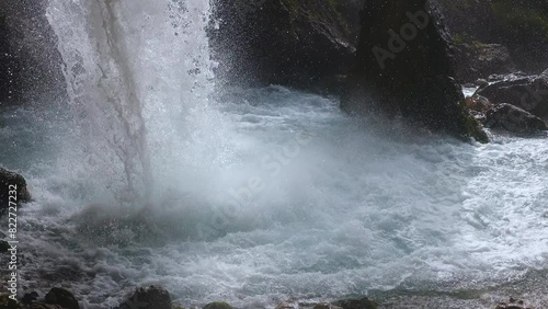 Powerful Pericnik Falls in Vrata Walley - Low Section of The Small Waterfall in Julian Alps photo