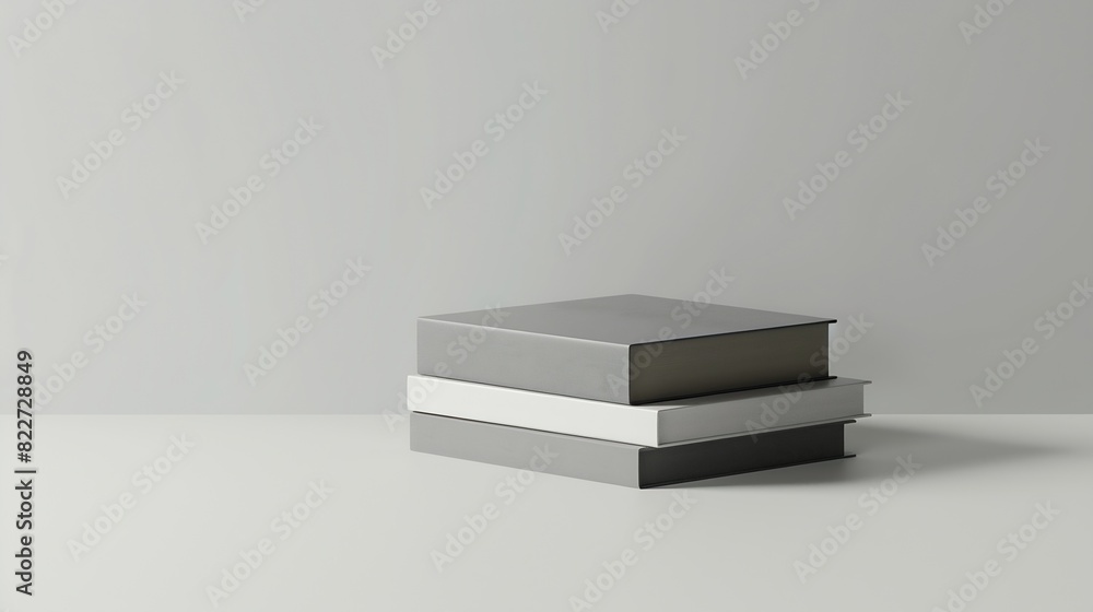 Book stack on a white background : Generative AI Book stack on a white background : Generative AI