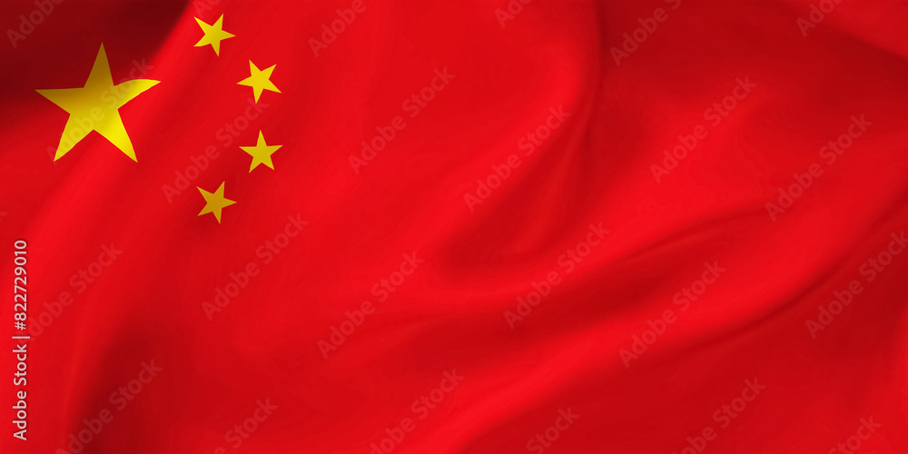 China waving flag background.3D illustration of Chinese flag China waving flag background.3D illustration of Chinese flag