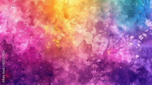 A colorful background with a rainbow of colors. The background is a mix of pink, blue, yellow, and green