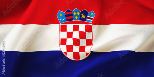 Croatia waving flag background .3D illustration of Croatia flag