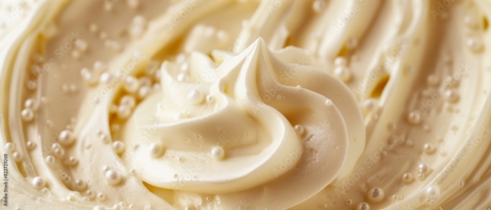 Macro food shot on the texture of mayonnaise. Copy space area for text. Background, banner, template, events card. Macro food shot on the texture of mayonnaise. Copy space area for text. Background, banner, template, events card.