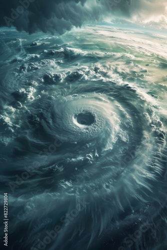 cyclone view from Earth orbit Generative AI