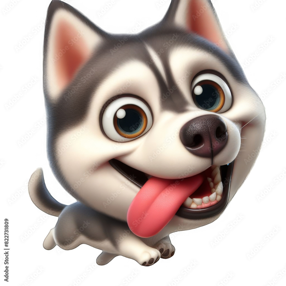 Funny and playful husky or pet dog is playing and jumping and looks happy isolated on transparent background. Little husky dog pretending. Cute and happy crazy dog head smiling on transparent png Funny and playful husky or pet dog is playing and jumping and looks happy isolated on transparent background. Little husky dog pretending. Cute and happy crazy dog head smiling on transparent png