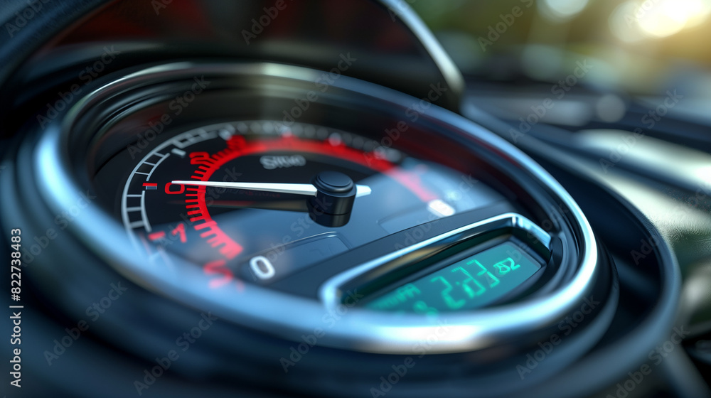 Close Up of Motorcycle Speedometer