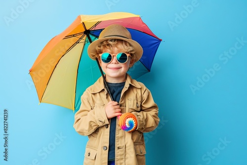 Illustrate a vibrant image of a kid in summer attire