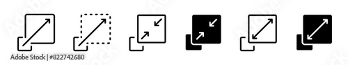 Scalability or scalable web icons. Size app flexible device icons. Vector sign