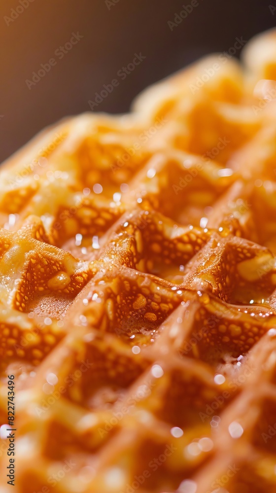 Macro food shot on the texture of waffles. Copy space area for text. Background, banner, template, events card. Macro food shot on the texture of waffles. Copy space area for text. Background, banner, template, events card.