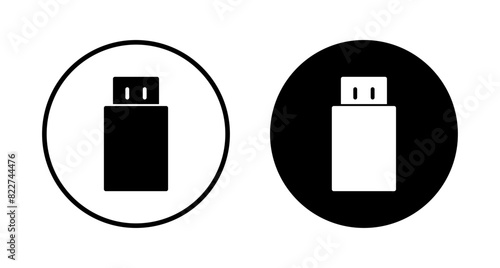 Usb icon vector isolated on white background. Flash disk icon vector