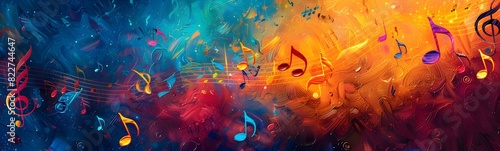 colorful music background with note