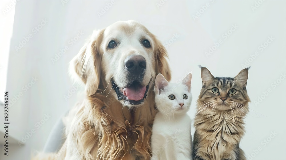 Veterinary consultation with his Golden Retriever dog and cat : Generative AI Veterinary consultation with his Golden Retriever dog and cat : Generative AI