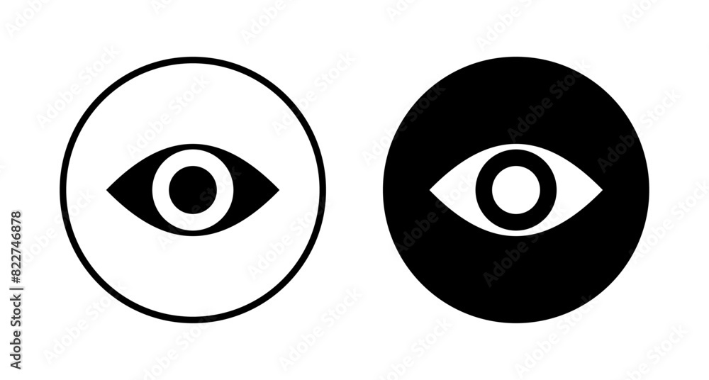 Eye icon vector isolated on white background. Look and Vision icon. Eye vector icon