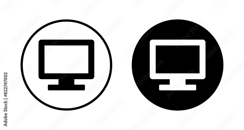 Computer icon vector isolated on white background. PC Icon vector. Computer monitor icon. Flat PC symbol