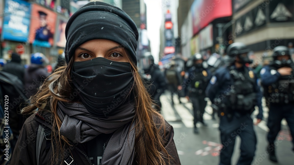 rebellious and free-spirited nature of an anarchist protesting on the streets rebellious and free-spirited nature of an anarchist protesting on the streets