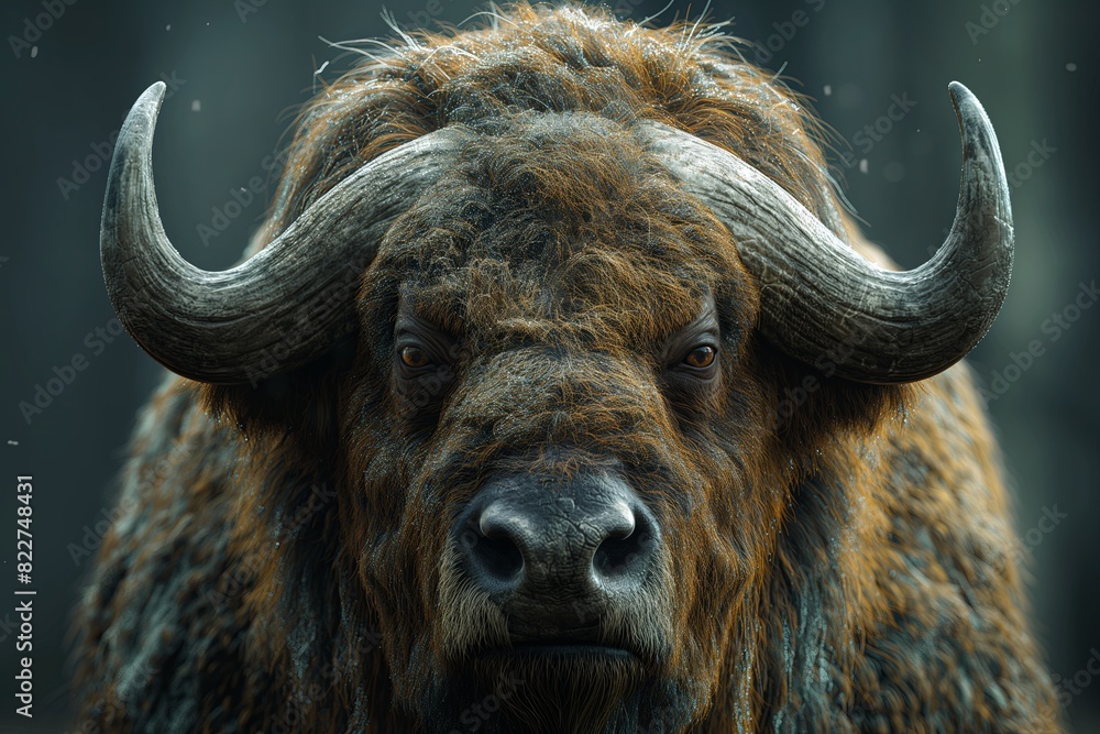 Naklejka premium Intense portrait of a wild bison