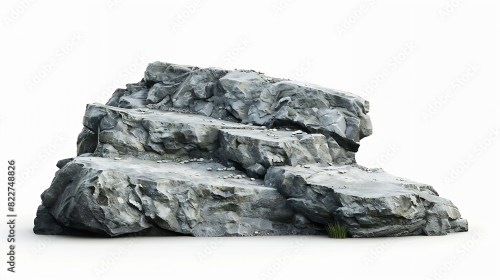 Rocky podium isolated on white background : Generative AI Rocky podium isolated on white background : Generative AI