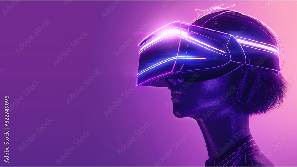 a person with a stylized appearance wearing a futuristic virtual reality headset a person with a stylized appearance wearing a futuristic virtual reality headset