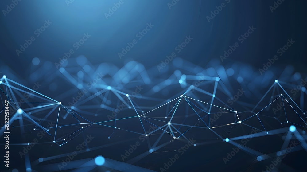 Obraz premium Abstract Blue Technology Network Background with Glowing Connections
