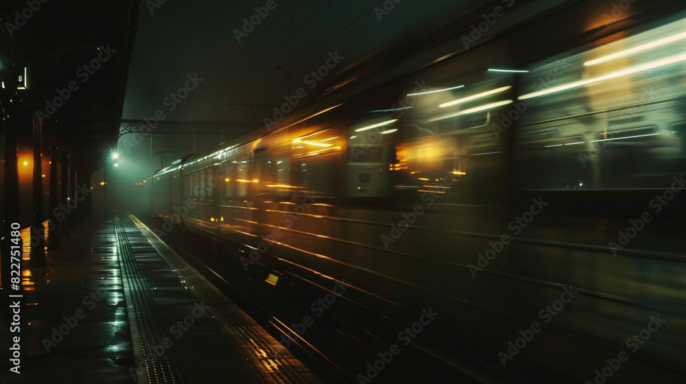 train was speeding through the city